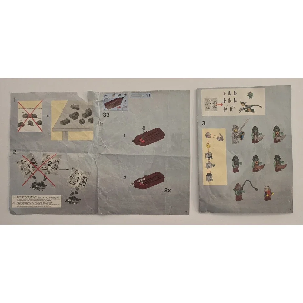 LEGO 7048 Castle Troll Warship- Parts With Manuals & Some Minifigures-Read
